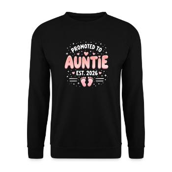 Aunt 2026 Aunt 2026 Promoted to Aunt 2026 - Unisex Sweatshirt - black - Front - Alina (178cm) & Michal (187cm)
