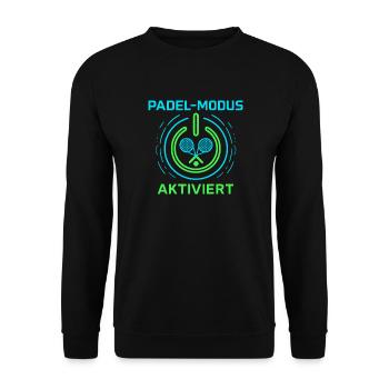 Padel-Modus aktiviert - Unisex Pullover - Schwarz - Vorne - Alina (178cm) & Michal (187cm)