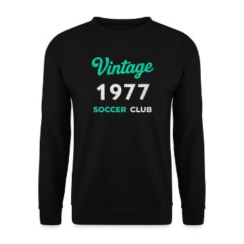 Vintage 1977 – Soccer Club Retro Birth Year - Unisex Sweatshirt - black - Front - Alina (178cm) & Michal (187cm)