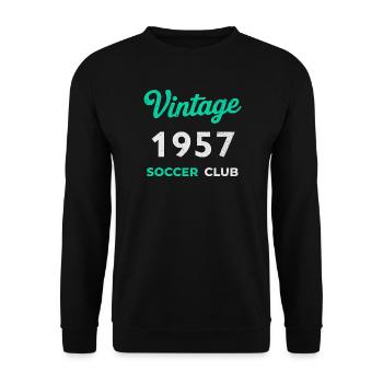 Vintage 1957 – Soccer Club Retro Birth Year - Unisex Sweatshirt - black - Front - Alina (178cm) & Michal (187cm)