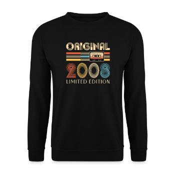 18. Geburtstag, 18 Jahre, Original 2008 - Unisex Pullover - Schwarz - Vorne - Alina (178cm) & Michal (187cm)