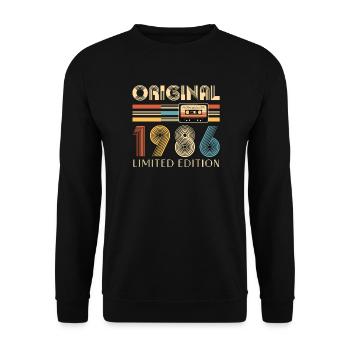 40e anniversaire, 40 ans, original 1986 - Sweat-shirt Unisexe - noir - Devant - Alina (178cm) & Michal (187cm)