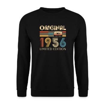 70th birthday, 70 years, original 1956 - Unisex Sweatshirt - black - Front - Alina (178cm) & Michal (187cm)