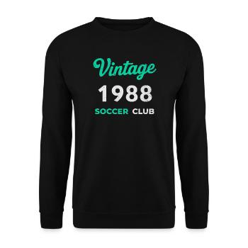 Vintage 1989 – Soccer Club Retro Birth Year - Unisex Sweatshirt - black - Front - Alina (178cm) & Michal (187cm)