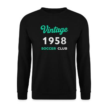 Vintage 1958 – Soccer Club Retro Birth Year - Unisex Sweatshirt - black - Front - Alina (178cm) & Michal (187cm)