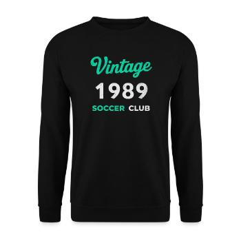Vintage 1989 – Soccer Club Retro Birth Year - Unisex Sweatshirt - black - Front - Alina (178cm) & Michal (187cm)
