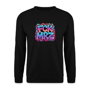 FCK MRZ - Anti CDU Meme - Unisex Pullover - Schwarz - Vorne - Alina (178cm) & Michal (187cm)