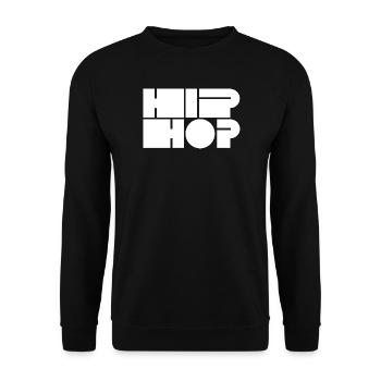 Hip-Hop-Blocktypografie - Unisex Pullover - Schwarz - Vorne - Alina (178cm) & Michal (187cm)