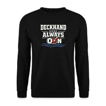 Seemannschaftsgeschenk Für Deckhand Ocean Work - Unisex Pullover - Schwarz - Vorne - Alina (178cm) & Michal (187cm)
