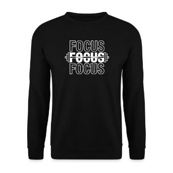 FOCUS Gym Motivation Barbell - Unisex Sweatshirt - black - Front - Alina (178cm) & Michal (187cm)