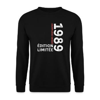 1989 vintage typographic style - Unisex Sweatshirt - black - Front - Alina (178cm) & Michal (187cm)