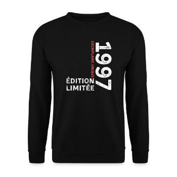 1997 vintage typographic style - Unisex Sweatshirt - black - Front - Alina (178cm) & Michal (187cm)