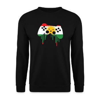 Kurdisch gaming flag - Unisex Pullover - Schwarz - Vorne - Alina (178cm) & Michal (187cm)