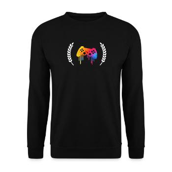 Gamer Crest - Unisex Sweatshirt - black - Front - Alina (178cm) & Michal (187cm)