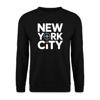 New York City USA Travel - Unisex Pullover - Schwarz - Vorne - Alina (178cm) & Michal (187cm)