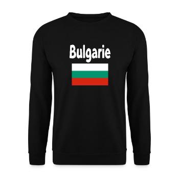 Bulgaria Flag and Bold Typography - Unisex Sweatshirt - black - Front - Alina (178cm) & Michal (187cm)