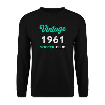 Vintage 1961 – Soccer Club Retro Birth Year - Unisex Sweatshirt - black - Front - Alina (178cm) & Michal (187cm)