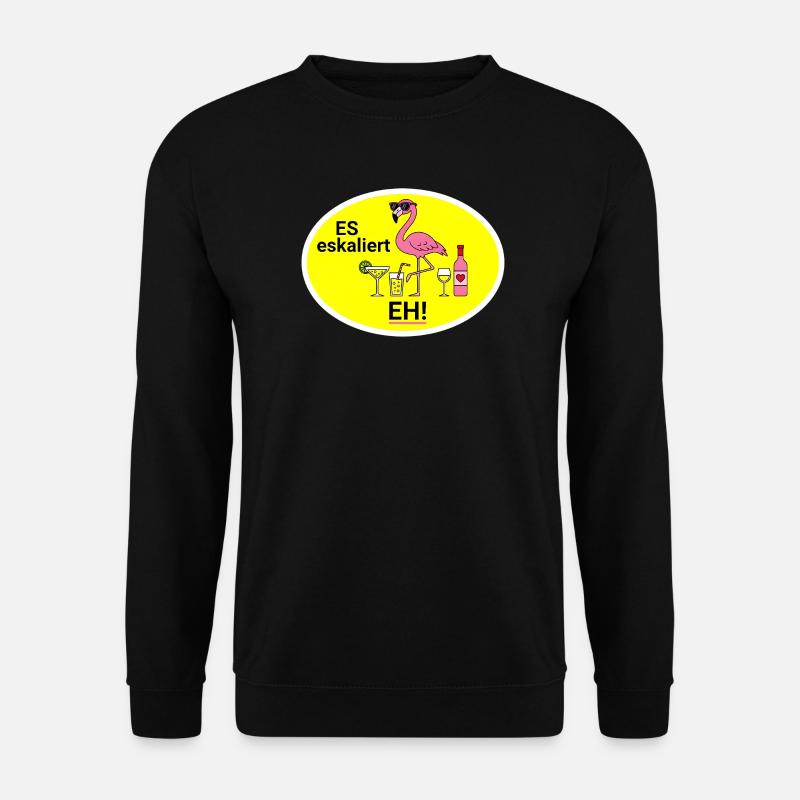Flamingo Eskaliert Humor - Unisex Pullover - Schwarz