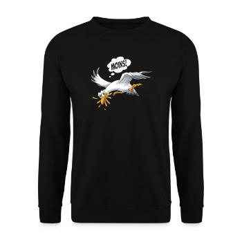 Boulderer Colorsplash Boulder Bouldering - Unisex Sweatshirt - black - Front - Alina (178cm) & Michal (187cm)