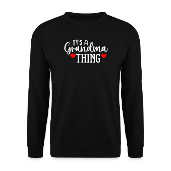 Grandma Thing Heart Design - Sweat-shirt Unisexe - noir - Devant - Alina (178cm) & Michal (187cm)