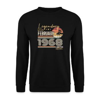 Février 1968 anniversaire 1968 légendes Février - Sweat-shirt Unisexe - noir - Devant - Alina (178cm) & Michal (187cm)