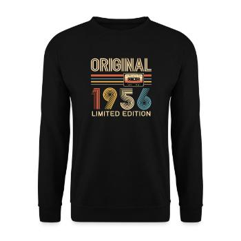 70th birthday, 70 years, original 1956 - Unisex Sweatshirt - black - Front - Alina (178cm) & Michal (187cm)