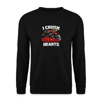 Saint-Valentin Je broie Ours Ours Monster Truck - Sweat-shirt Unisexe - noir - Devant - Alina (178cm) & Michal (187cm)
