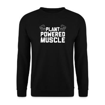 Muscle propulsé par des plantes – Fitness de musculation végane - Sweat-shirt Unisexe - noir - Devant - Alina (178cm) & Michal (187cm)