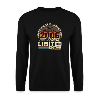 2006 Vintage 20th Birthday Gift Retro - Unisex Sweatshirt - black - Front - Alina (178cm) & Michal (187cm)