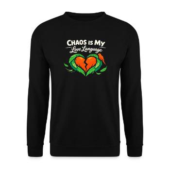 Conure Chaos Crew Papageienbesitzer Vogel-mama - Unisex Pullover - Schwarz - Vorne - Alina (178cm) & Michal (187cm)