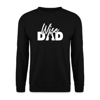 Wise Dad Silhouette Vaterschaft Elternschaft - Unisex Pullover - Schwarz - Vorne - Alina (178cm) & Michal (187cm)