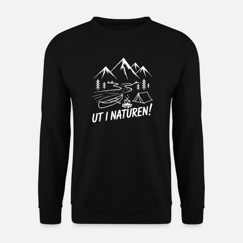 Bergwandern-Campingmotiv - Unisex Pullover - Schwarz