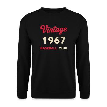 Vintage 1967 – Baseball Club Retro Birth Year - Unisex Sweatshirt - black - Front - Alina (178cm) & Michal (187cm)