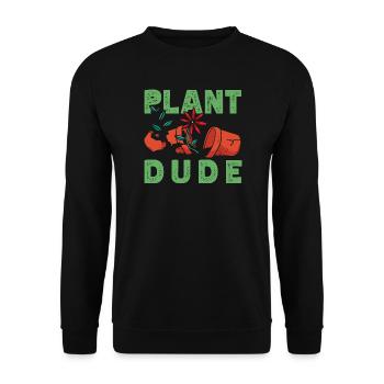 Plant Lovers Dude Plants Succulent Flower - Unisex Sweatshirt - black - Front - Alina (178cm) & Michal (187cm)