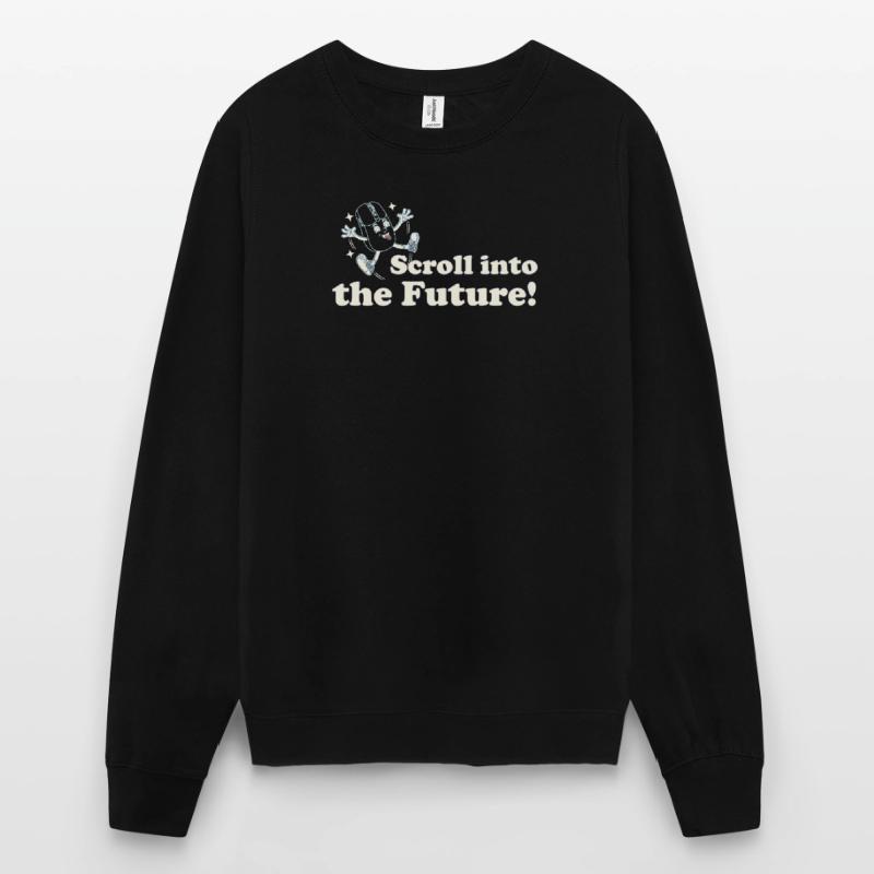 Scroll Into the Future – Retro Nerd Mouse Spruch Unisex Pullover