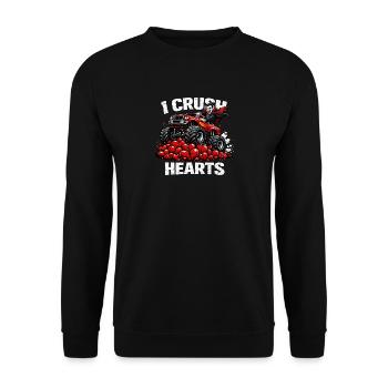  Valentines Day I Crush Hearts Vampire Monster - Unisex Sweatshirt - black - Front - Alina (178cm) & Michal (187cm)