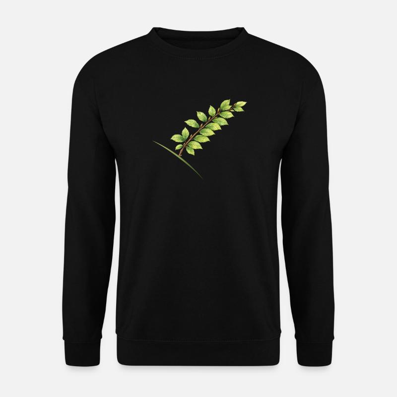 Beech Leaf Branch - Watercolor - Unisex Sweatshirt - black