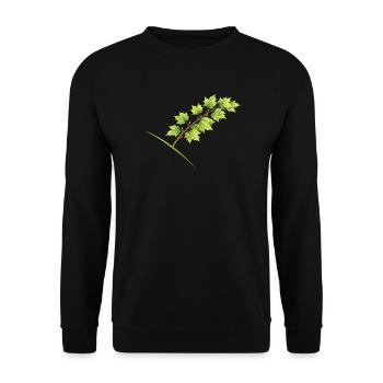 Leaf Branch Maple - Watercolor - Unisex Sweatshirt - black - Front - Alina (178cm) & Michal (187cm)