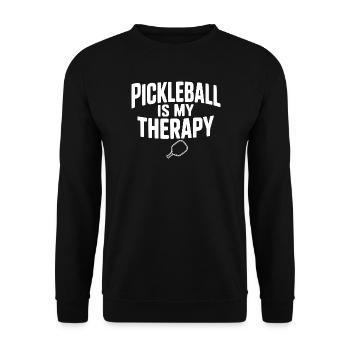 Pickleball ist meine Therapie - Unisex Pullover - Schwarz - Vorne - Alina (178cm) & Michal (187cm)