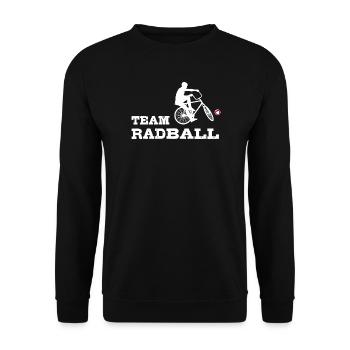 Team Radball, Radballer, Hallenradsport - Unisex Pullover - Schwarz - Vorne - Alina (178cm) & Michal (187cm)