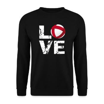 Love Radball, Radballer, Hallenradsport - Unisex Pullover - Schwarz - Vorne - Alina (178cm) & Michal (187cm)