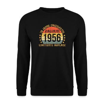 1956 Geburtstag 70 Dekoration Lustig 70 Geburtstag - Unisex Pullover - Schwarz - Vorne - Alina (178cm) & Michal (187cm)