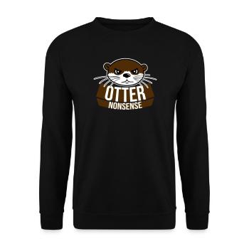 Otter Nonsense Lustig Wortspiel Otter Liebe Spruch - Unisex Pullover - Schwarz - Vorne - Alina (178cm) & Michal (187cm)