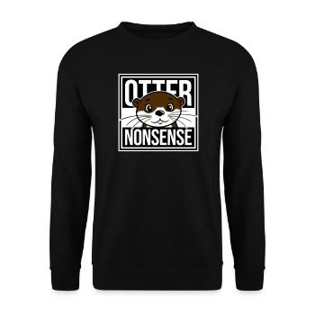 Otter Nonsense Lustig Wortspiel Otter Liebe Spruch - Unisex Pullover - Schwarz - Vorne - Alina (178cm) & Michal (187cm)