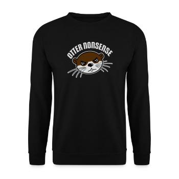 Otter Nonsense Lustig Wortspiel Otter Liebe Spruch - Unisex Pullover - Schwarz - Vorne - Alina (178cm) & Michal (187cm)