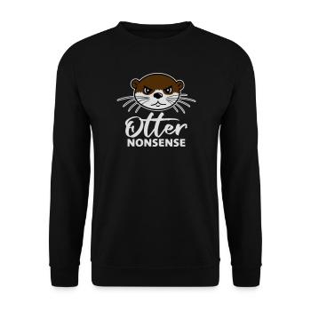 Otter Nonsense Lustig Wortspiel Otter Liebe Spruch - Unisex Pullover - Schwarz - Vorne - Alina (178cm) & Michal (187cm)