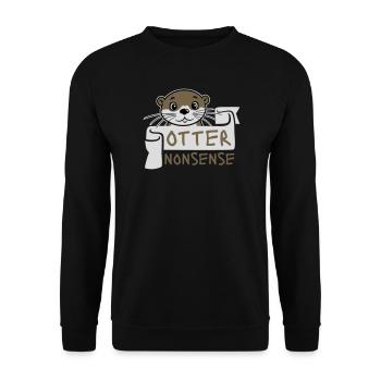 Otter Nonsense Lustig Wortspiel Otter Liebe Spruch - Unisex Pullover - Schwarz - Vorne - Alina (178cm) & Michal (187cm)
