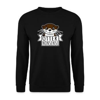 Otter Nonsense Lustig Wortspiel Otter Liebe Spruch - Unisex Pullover - Schwarz - Vorne - Alina (178cm) & Michal (187cm)