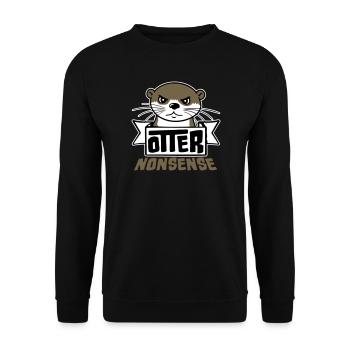 Otter Nonsense Lustig Wortspiel Otter Liebe Spruch - Unisex Pullover - Schwarz - Vorne - Alina (178cm) & Michal (187cm)