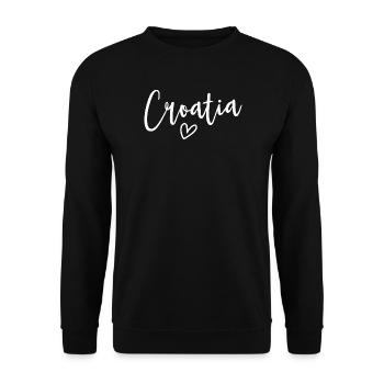 Kroatien Herz Frauenliebe Kroatien - Unisex Pullover - Schwarz - Vorne - Alina (178cm) & Michal (187cm)